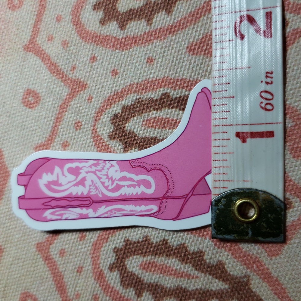 Pink Cowgirl Boot Sticker (K) - Picture 3 of 4